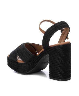 Women's Heeled Jute Platform Sandals By XTI