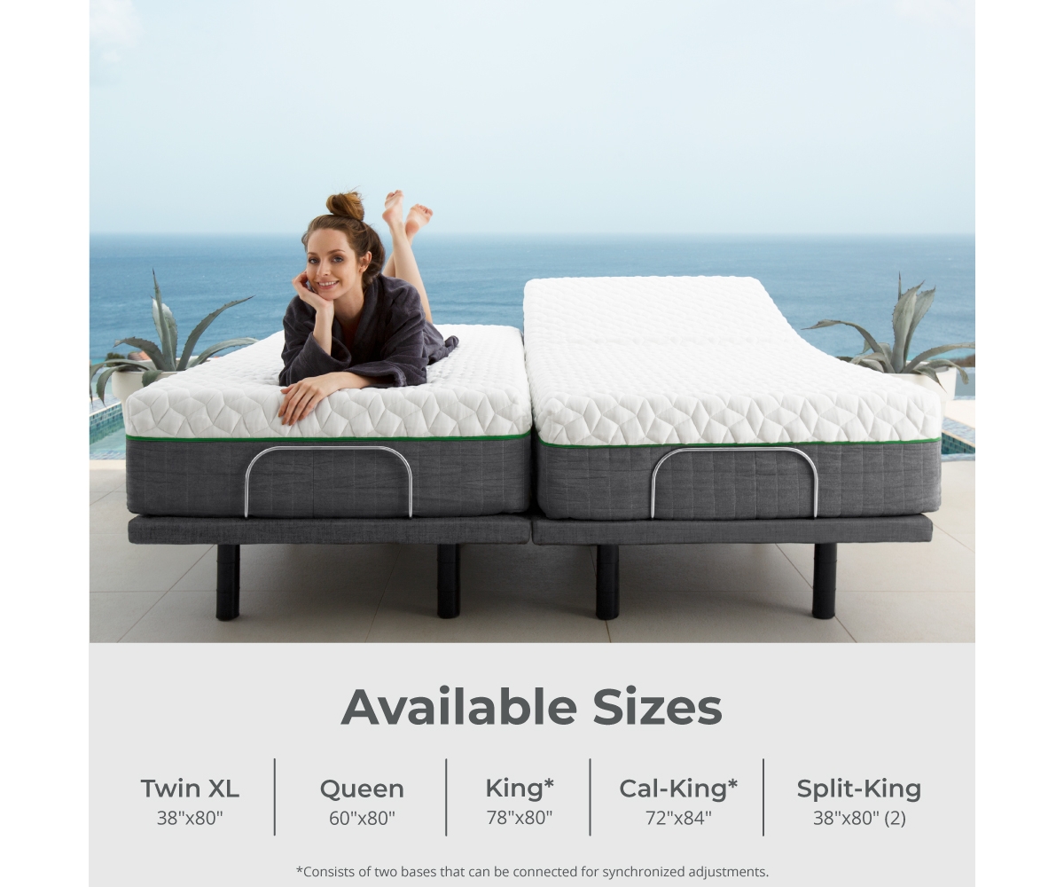 Cariloha Resort Adjustable Mattress Base | Twin Extra Long | 6", 9", 12" | Viscose Material | Multiple Adjustments, 4 Usb Ports, Led Lighting