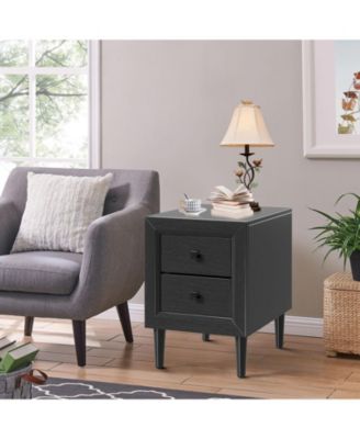 Multipurpose Retro Bedside Nightstand with 2 Drawers
