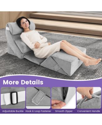 Bed Wedge  7 Pieces Pillow Set with Memory Foam and Washable Cover