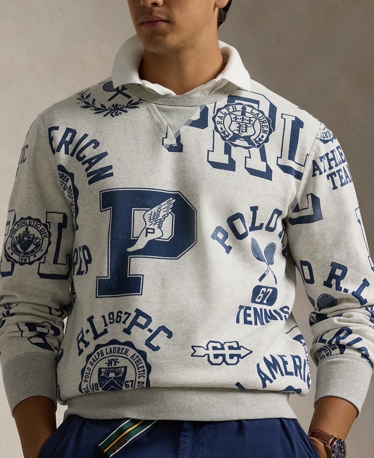 ★STONE ★ Fleece Graphic SweatshirtNewport NavyLT Spo Polo Ralph Lauren Men's Fleece Graphic Sweatshirt In Newport