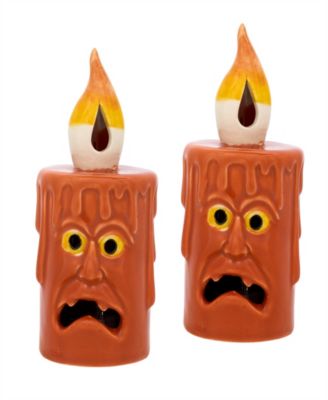 Orange Porcelain Candle Set, 7 Inches