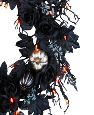 National Tree Company Chic Eek Black & Gold Wreath, 24 Inches