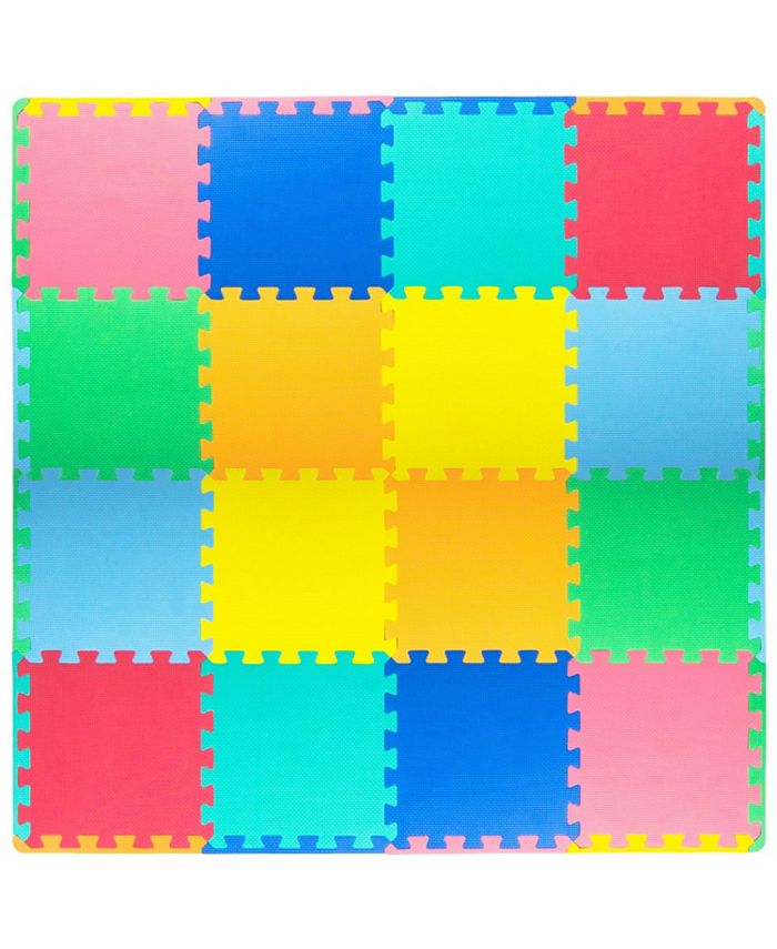 ProsourceFit Kids Floor Play Mat 3/8-in, 16 Sq Ft - 16 Tiles - Multi - 16