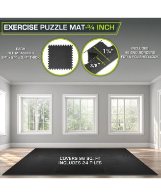Exercise Puzzle Mat 3/4-in, 96 Sq Ft - 24 Tiles