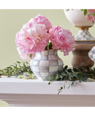 Mackenzie- Childs Sterling Check Enamel Vase
