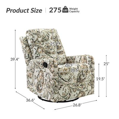 Arlette Transitional Swivel Recliner with Metal Base