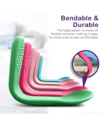 Baby Spoons - Infant Spoons First Stage - Silicone Baby Spoon For Self Feeding - First Stage Baby Feeding Spoon Set Gum Friendly - BPA Free