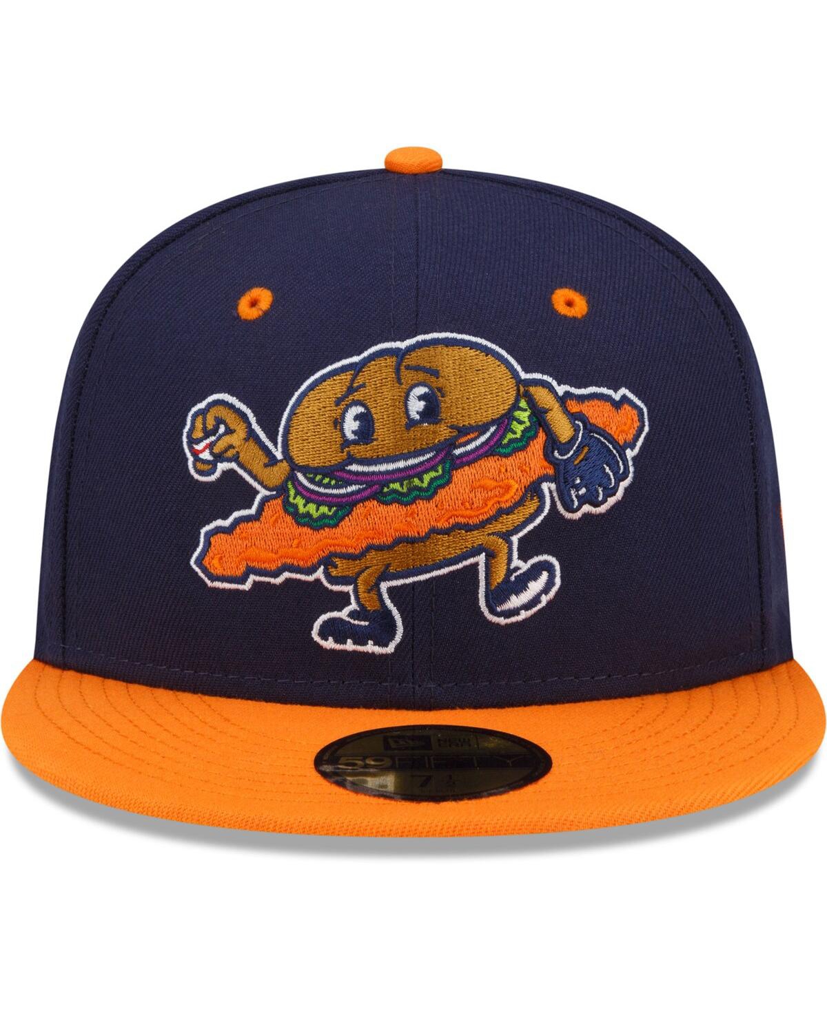 New Era Men'sOrange Peoria Chiefs Theme Night 59FIFTY Fitted Hat - Navy, Orange