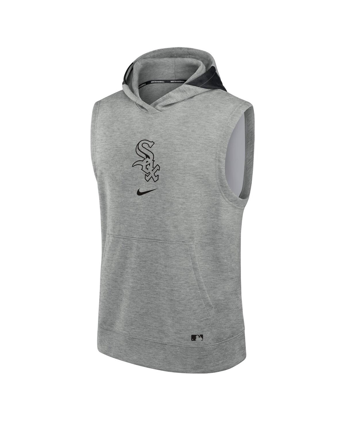Nike Men'sChicago White Sox Authentic Collection Early Work Performance Sleeveless Pullover Hoodie - Heather Gray, Black