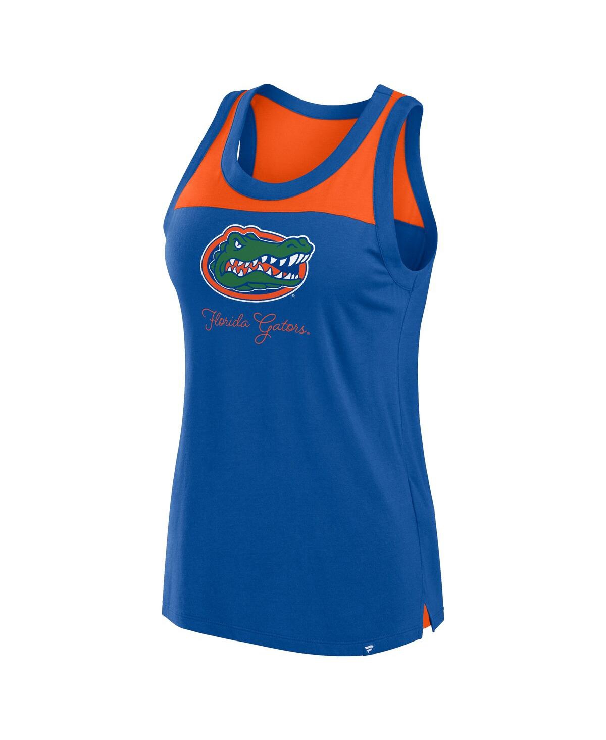 Fanatics Women's Royal Florida Gators Crosley Colorblock Tank Top In Royal,orange