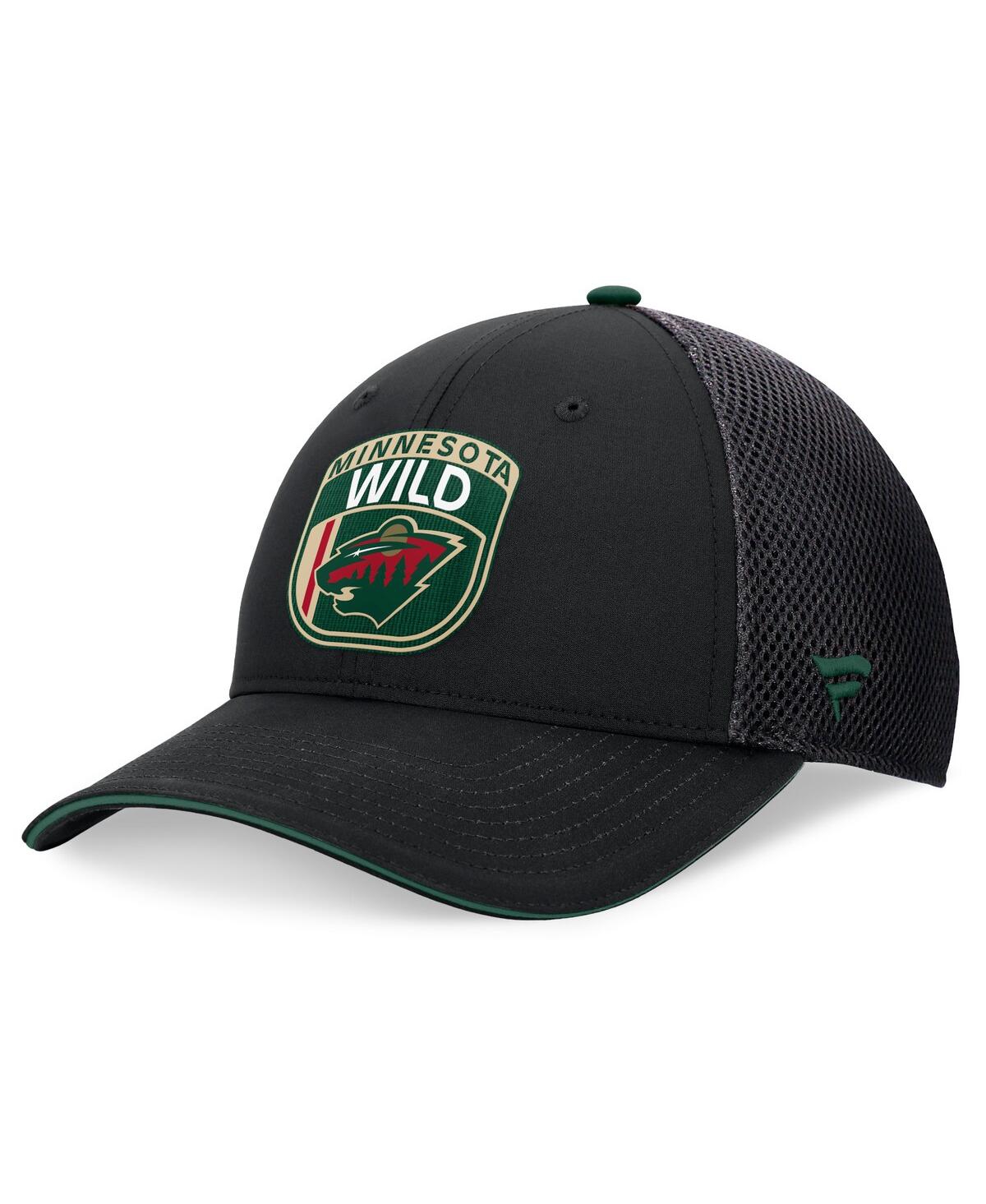 Fanatics Men'sMinnesota Wild 2024 Nhl Draft on Stage Trucker Adjustable Hat - Black, Hunter Green