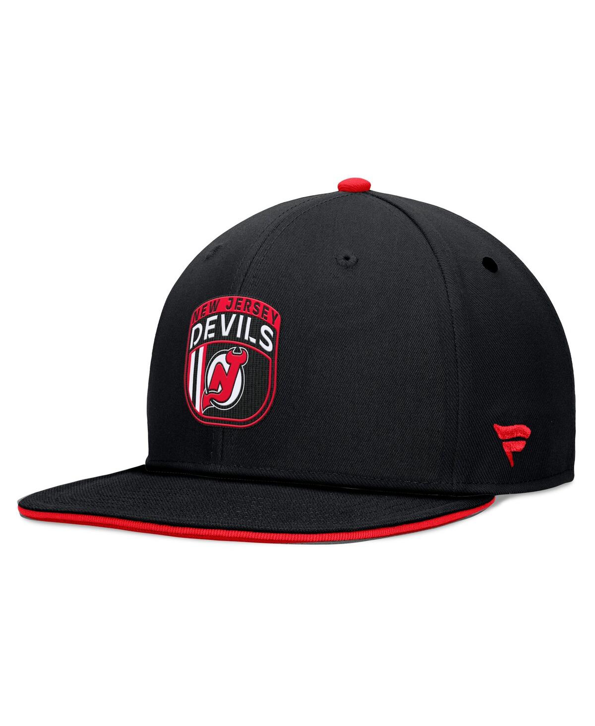 Fanatics Men's Black New Jersey Devils 2024 Nhl Draft Snapback Hat In Black,red