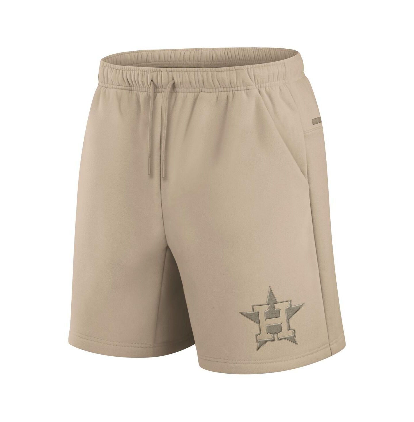 Шорты Fanatics Khaki Houston Astros Elements Super Soft Fleece — фото 3