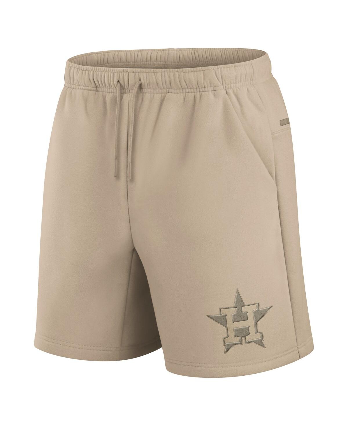 Fanatics Men's And Women's Khaki Houston Astros Elements Super Soft Fleece Shorts In Khaki