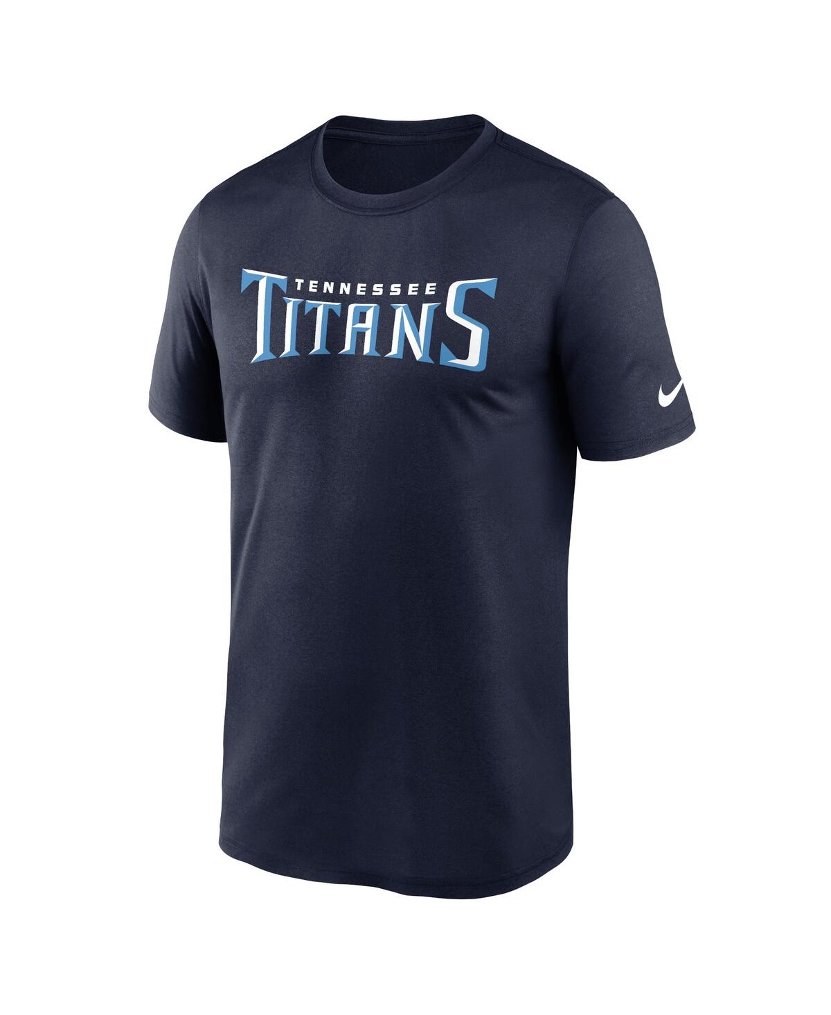 Nike Men's Navy Tennessee Titans Wordmark Legend Performance T-shirt In Navy
