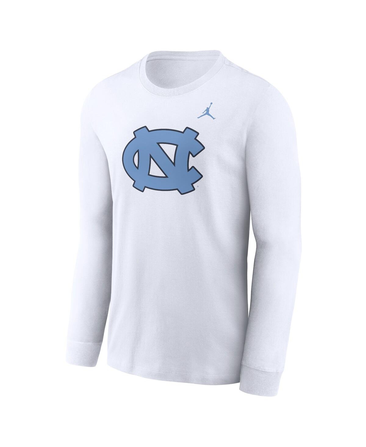 Jordan Men'sNorth Carolina Tar Heels Primary Logo Long Sleeve T-Shirt - White