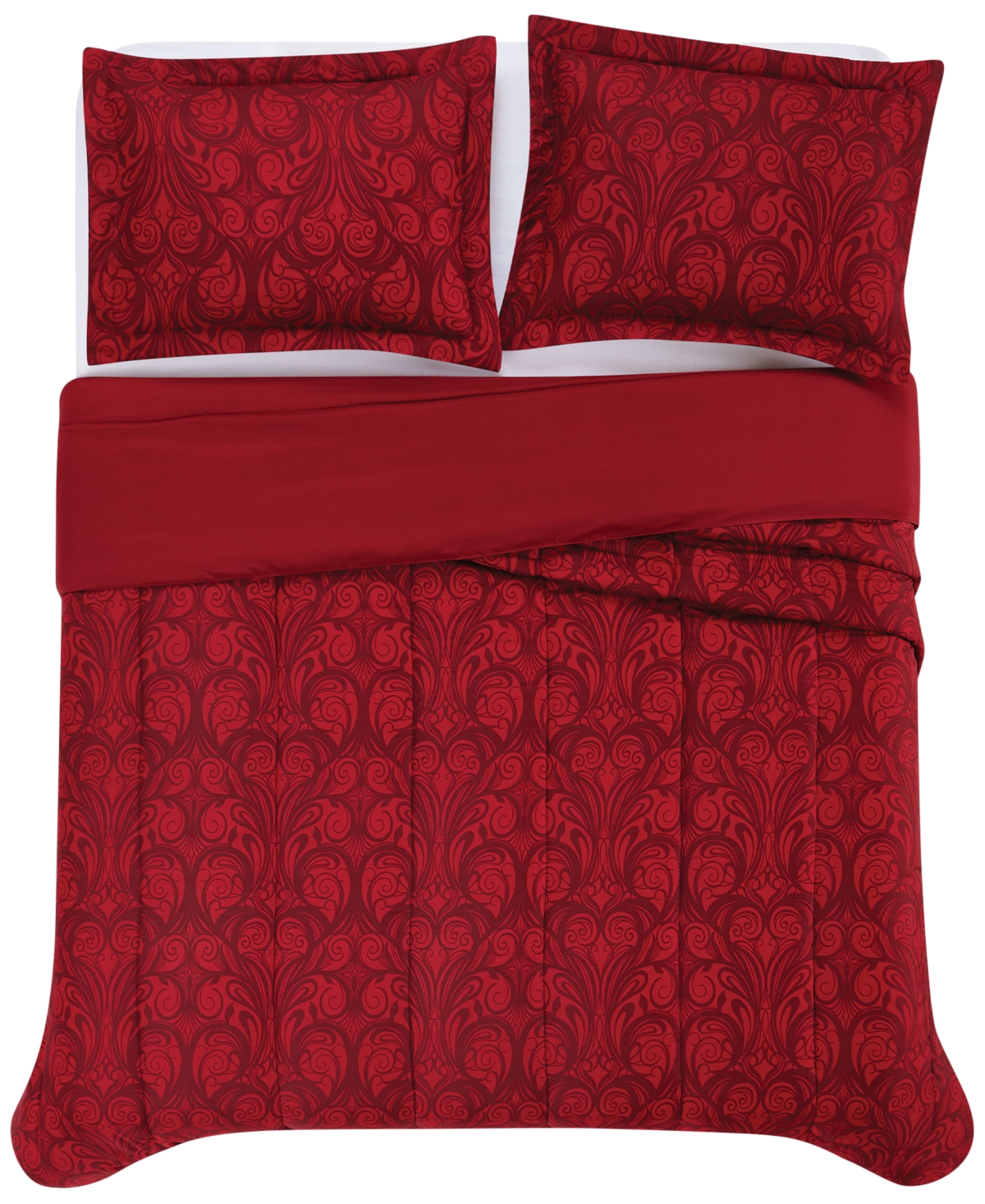 Pem America Nuveau Scroll 3-pc. Comforter Sets, Exclusively At Macy's In Red Multi