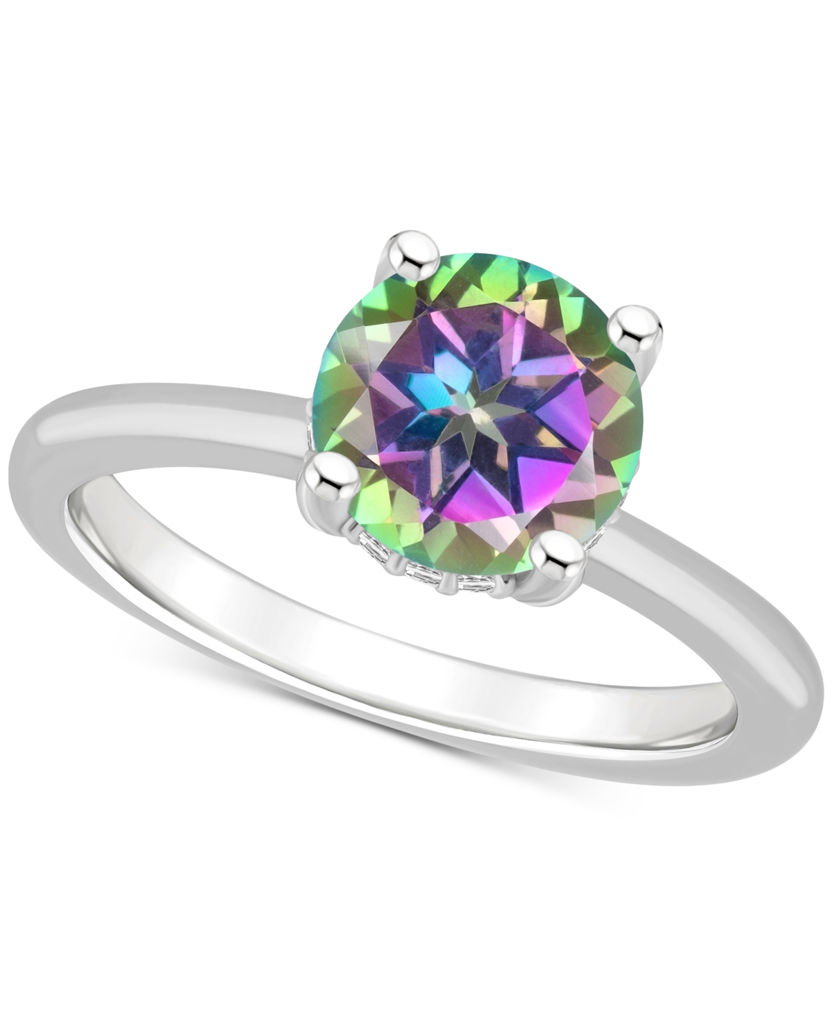 Macy's Mystic Topaz Solitaire Ring (2-3/8 Ct. T.w.) In Sterling Silver (also In Pink Topaz) In Mystic Topaz