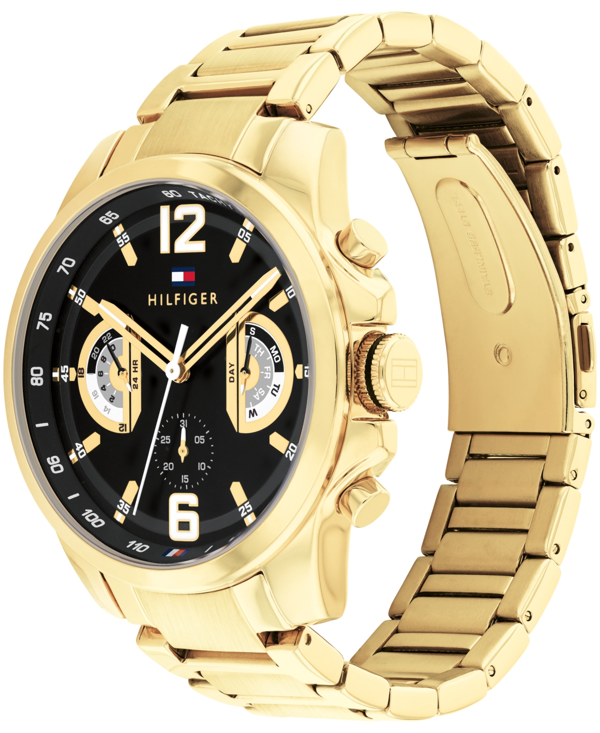 Tommy Hilfiger Men's Quartz Gold Ionic Plated Steel Watch 46mm In Gold