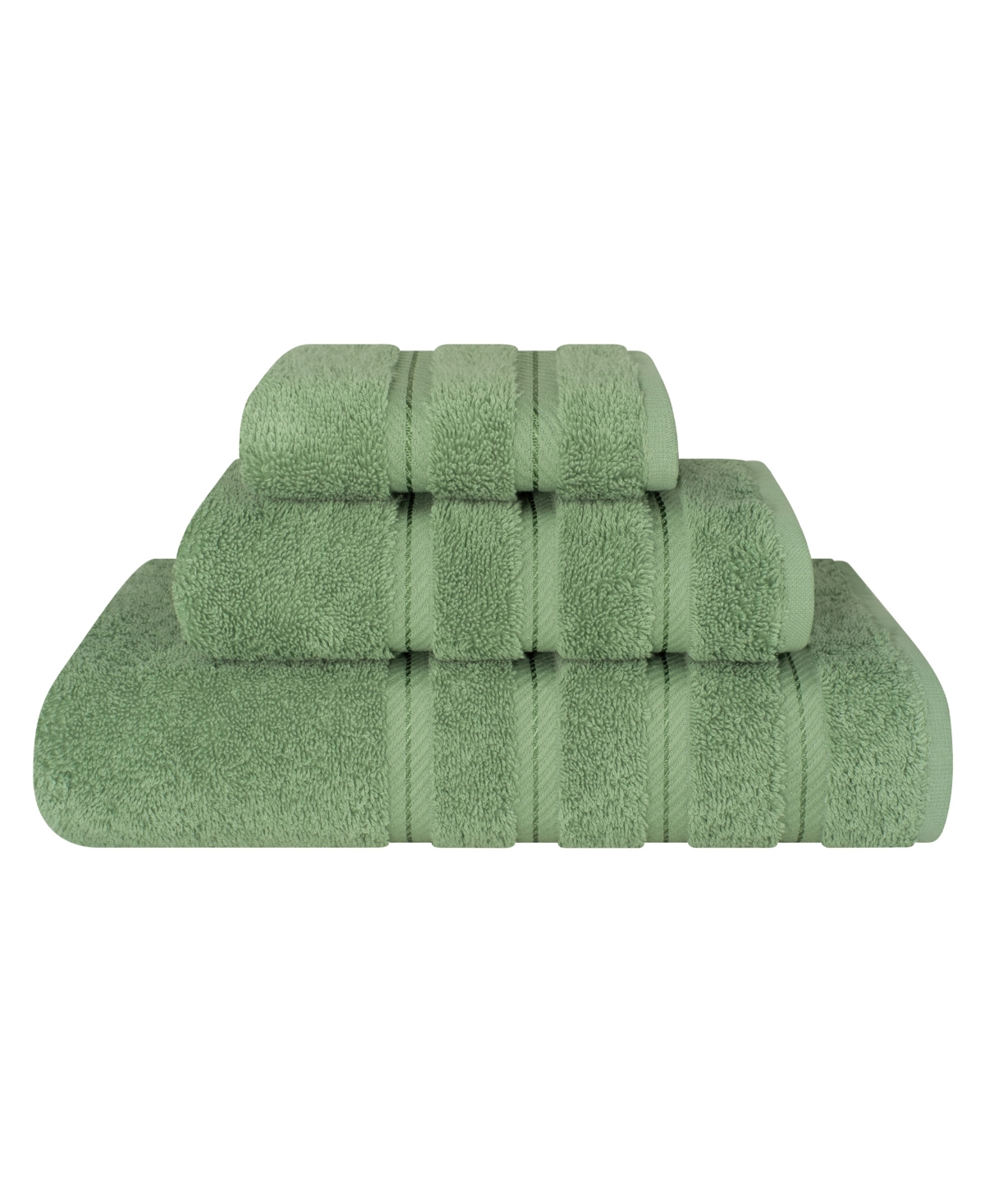 American Soft Linen Edison Premium 100% Turkish Cotton 3-piece Bath Towel Set In Sage Green