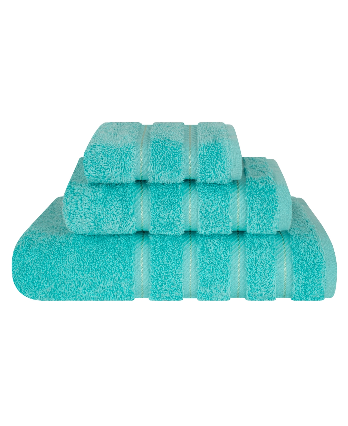 American Soft Linen Edison Premium 100% Turkish Cotton 3-piece Bath Towel Set In Turquoise Blue