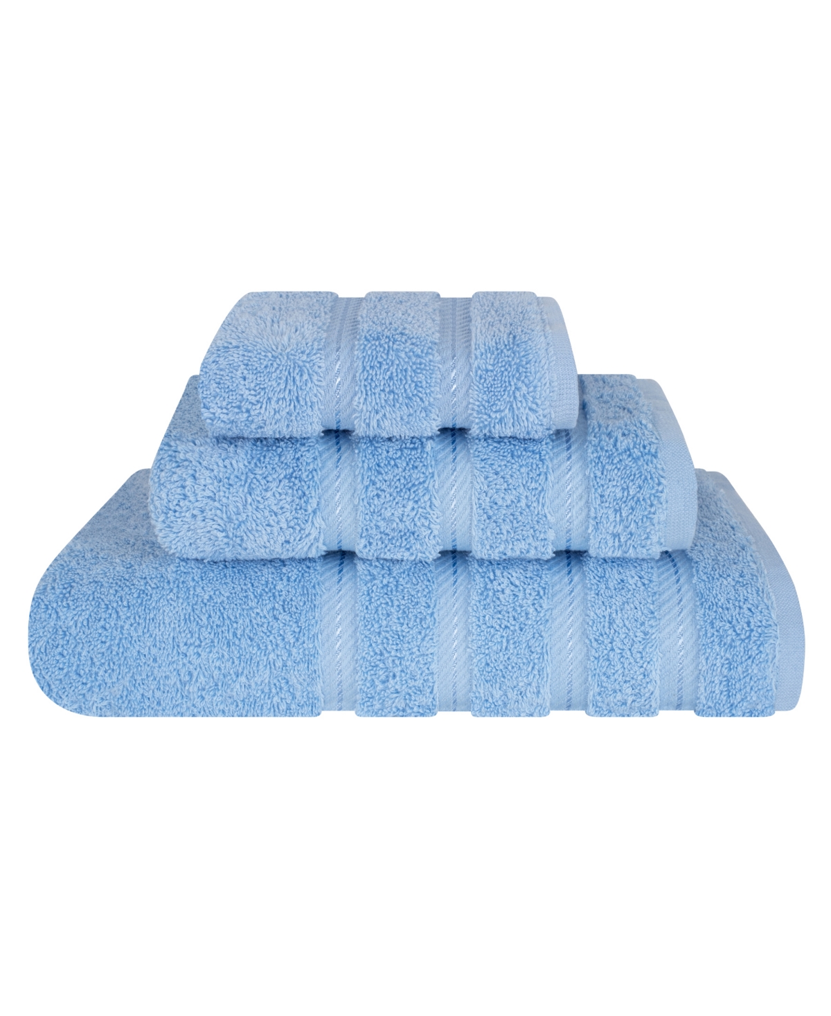 American Soft Linen Edison Premium 100% Turkish Cotton 3-piece Bath Towel Set In Sky Blue