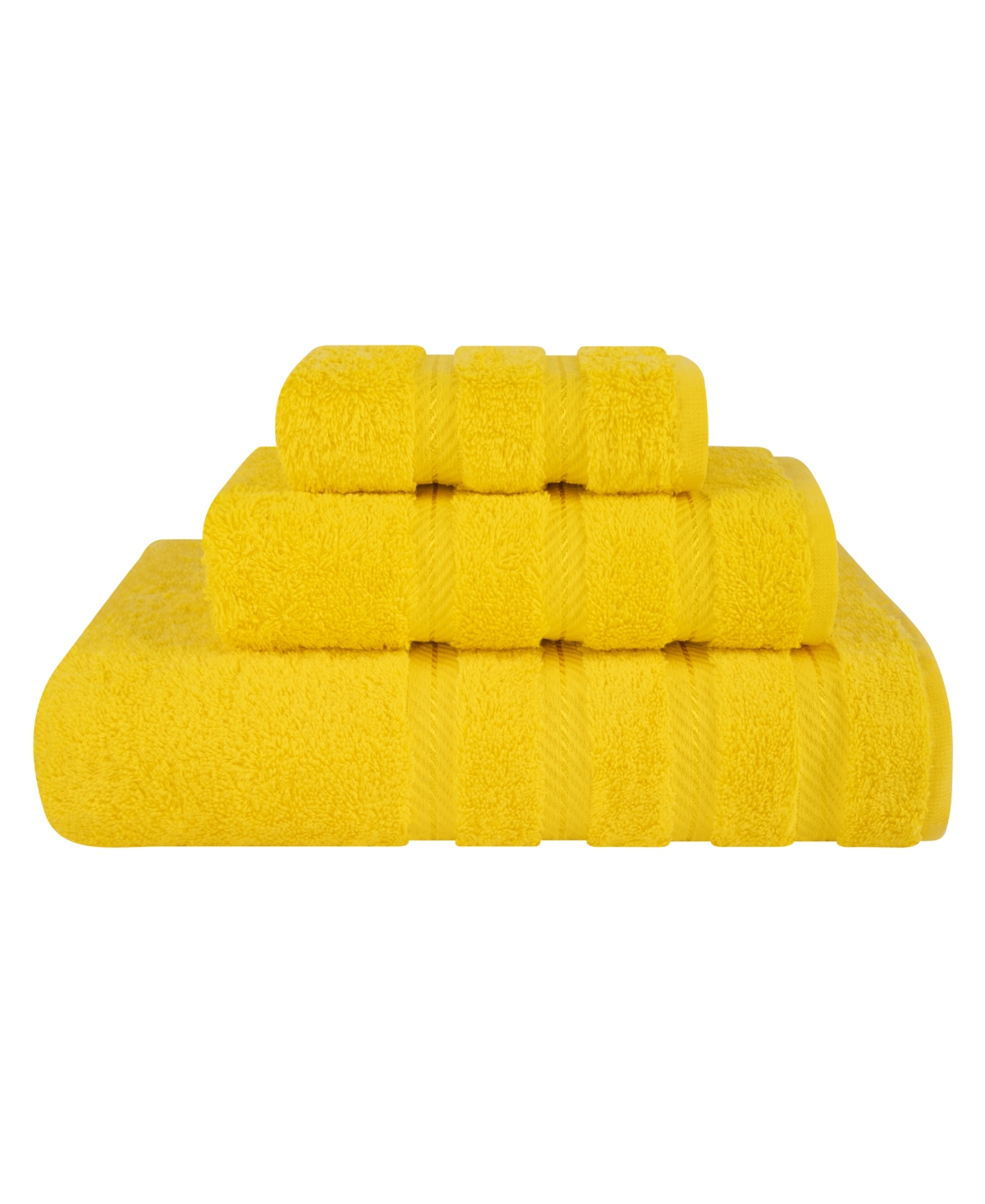 American Soft Linen Edison Premium 100% Turkish Cotton 3-piece Bath Towel Set In Yellow