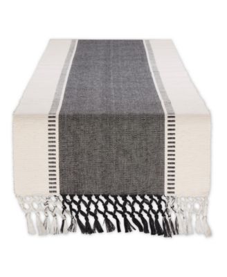 Dobby Stripe Ribbed Table Runner, 13"x72 "