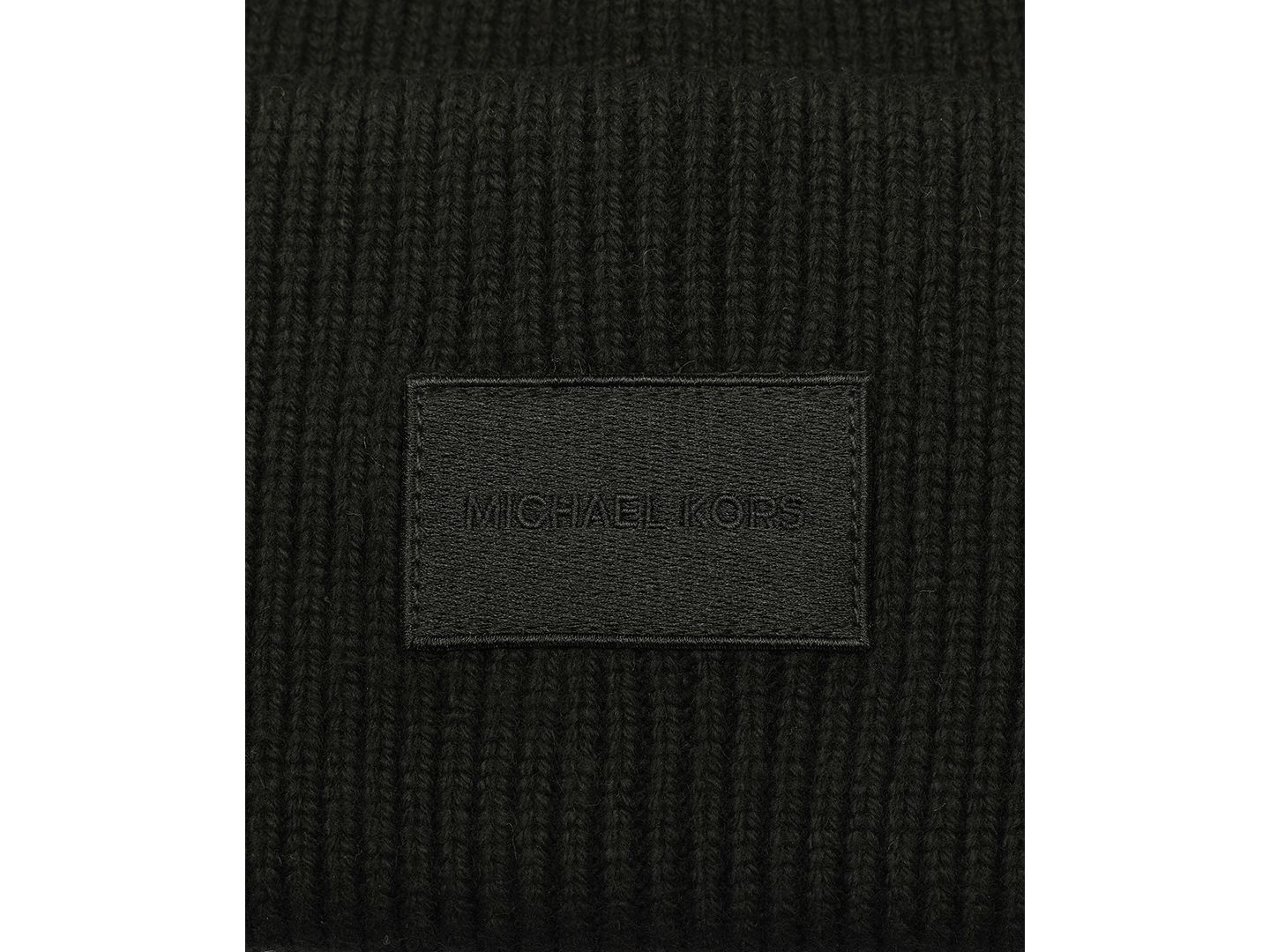 Женская шапка Michael Kors Fine Rib Cuff, цвет: Чёрный — фото 4