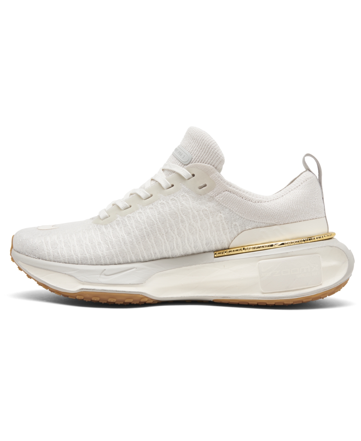 Nike Women's Air Zoom Invincible Run 3 Flyknit Running Sneakers From Finish Line In Bone,ivory