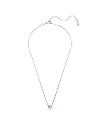 Imber Pendant, Round Cut, White, Rhodium Plated Necklace