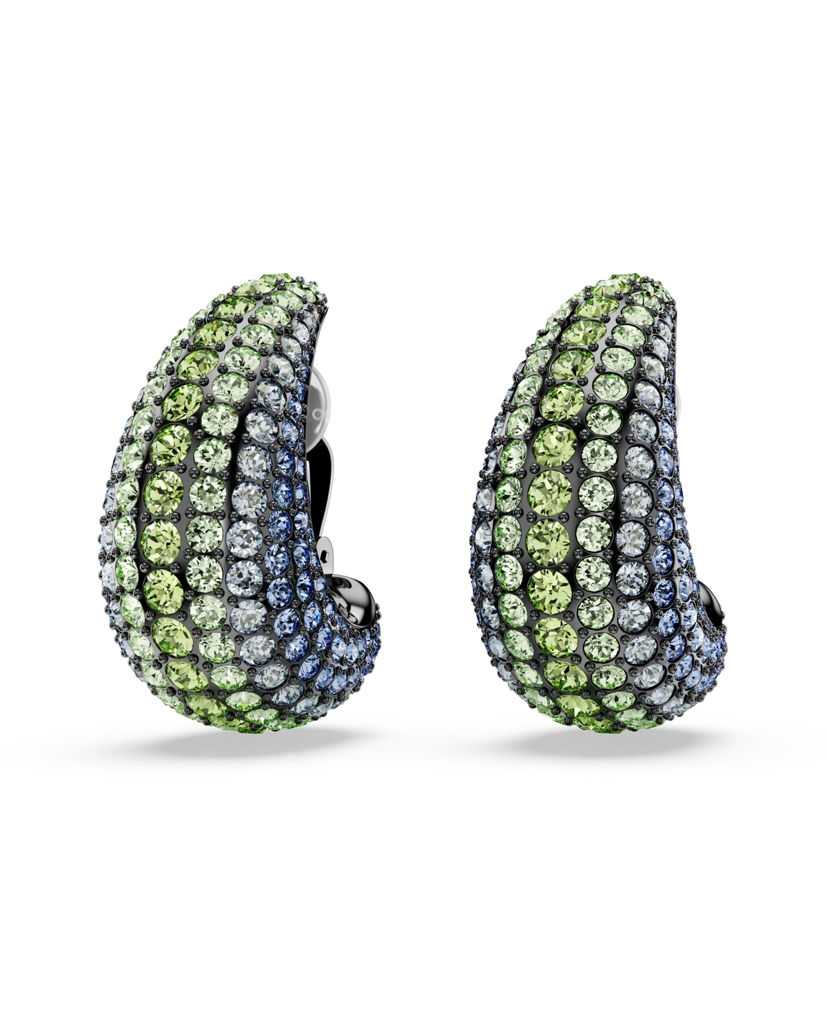 Swarovski Round Cut, Small, Ruthenium Plated Sublima Drop Earrings - Multicolored