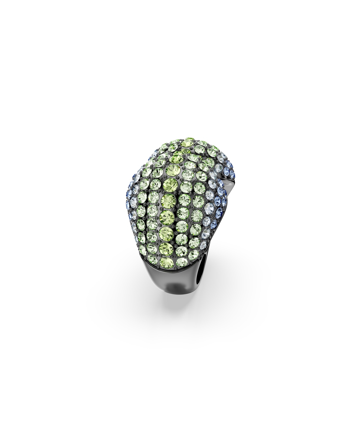 Swarovski Round Cut, Ruthenium Plated Sublima Cocktail Ring - Multicolored