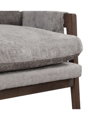 Mid-Century Modern Velvet Accent Armchair, Gray