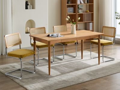 Elegant Velvet Armchair with Rattan and Steel