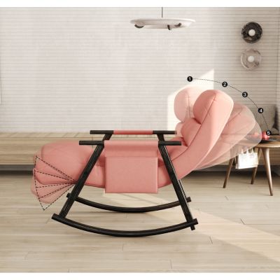 Adjustable Space-Saving Rocking Chair with Iron Frame