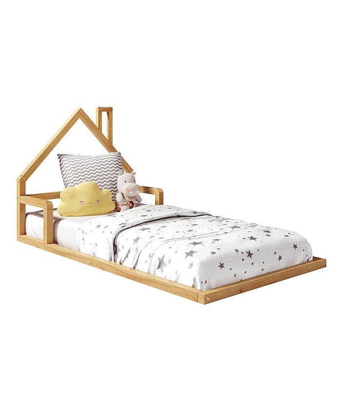 P'Kolino Casita House Twin Floor Bed - Tan/Beige - ONE SIZE