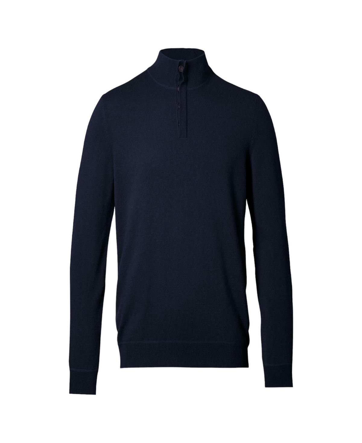 Men's Merino/Cashmere Button Neck Sweater - Silver grey