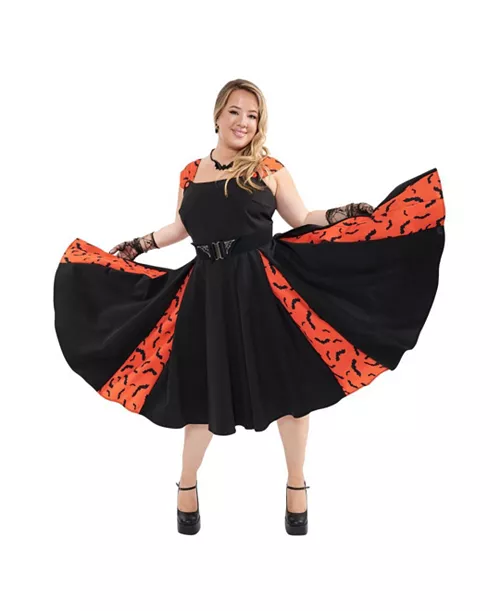plus size square neck sleeveless godet swing dress
