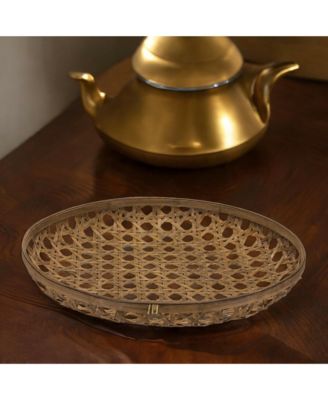 Rustic Round Wicker Tray Versatile Accent Piece