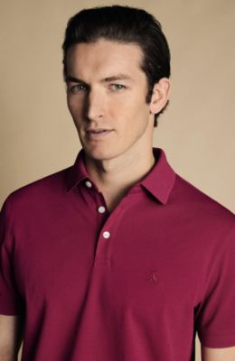 Чарльз Тирвитт Charles Tyrwitt Мужское однотонное хлопковое поло Tyrwitt Pique из хлопка с коротким рукавом 21890₽