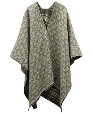 Michael Kors Michael Kors MK Plaid Reversible Ruana - Macy's