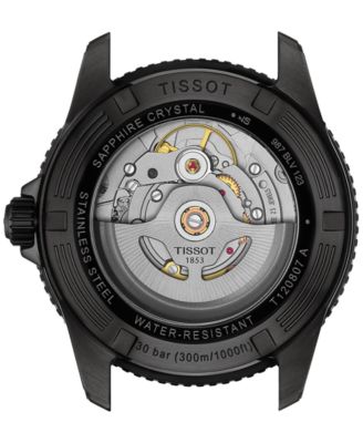 Men's Swiss Automatic Seastar 1000 Powermatic 80 Black PVD Stainless Steel Bracelet Watch 40mm