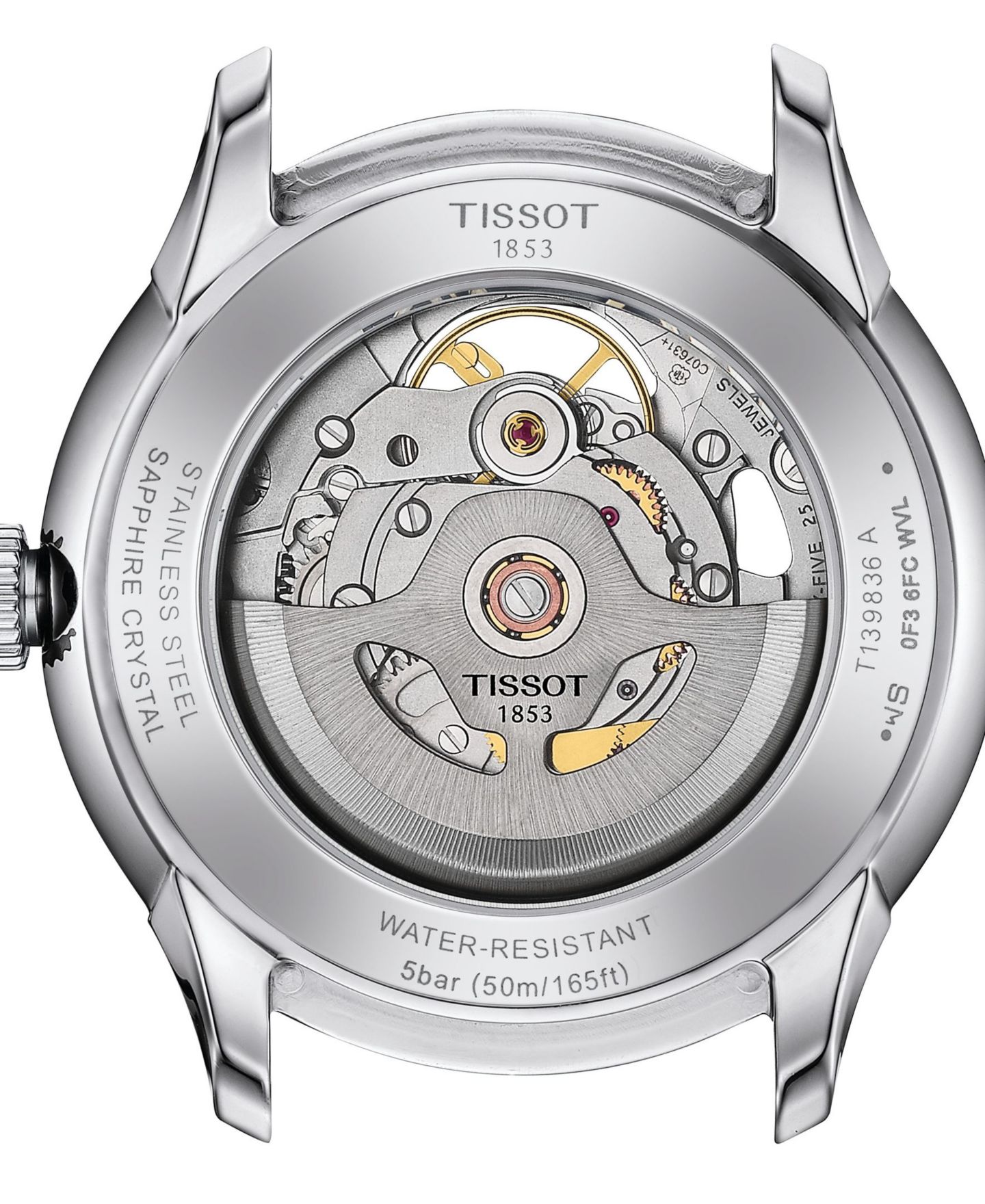 Мужские часы Tissot Chemin Des Tourelles Skeleton Automatic, коричневый ремешок, 39 мм — фото 2