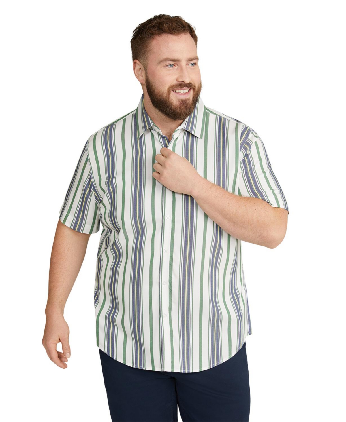 Big & Tall Chad Stripe Shirt - Medium blue