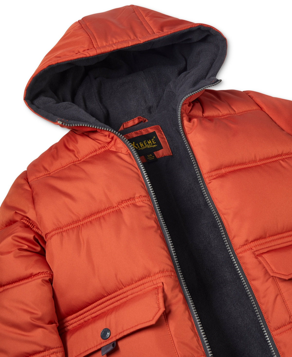 Ixtreme Toddler & Little Boys Fleece-Lined Full-Zip Hooded Puffer Jacket with Ribbed-Knit Beanie