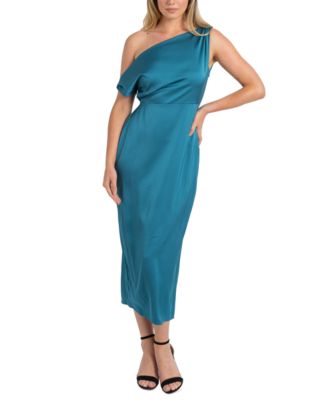 sam edelman satin dress Long Sleeve Faux Wrap Satin Dress (Women)