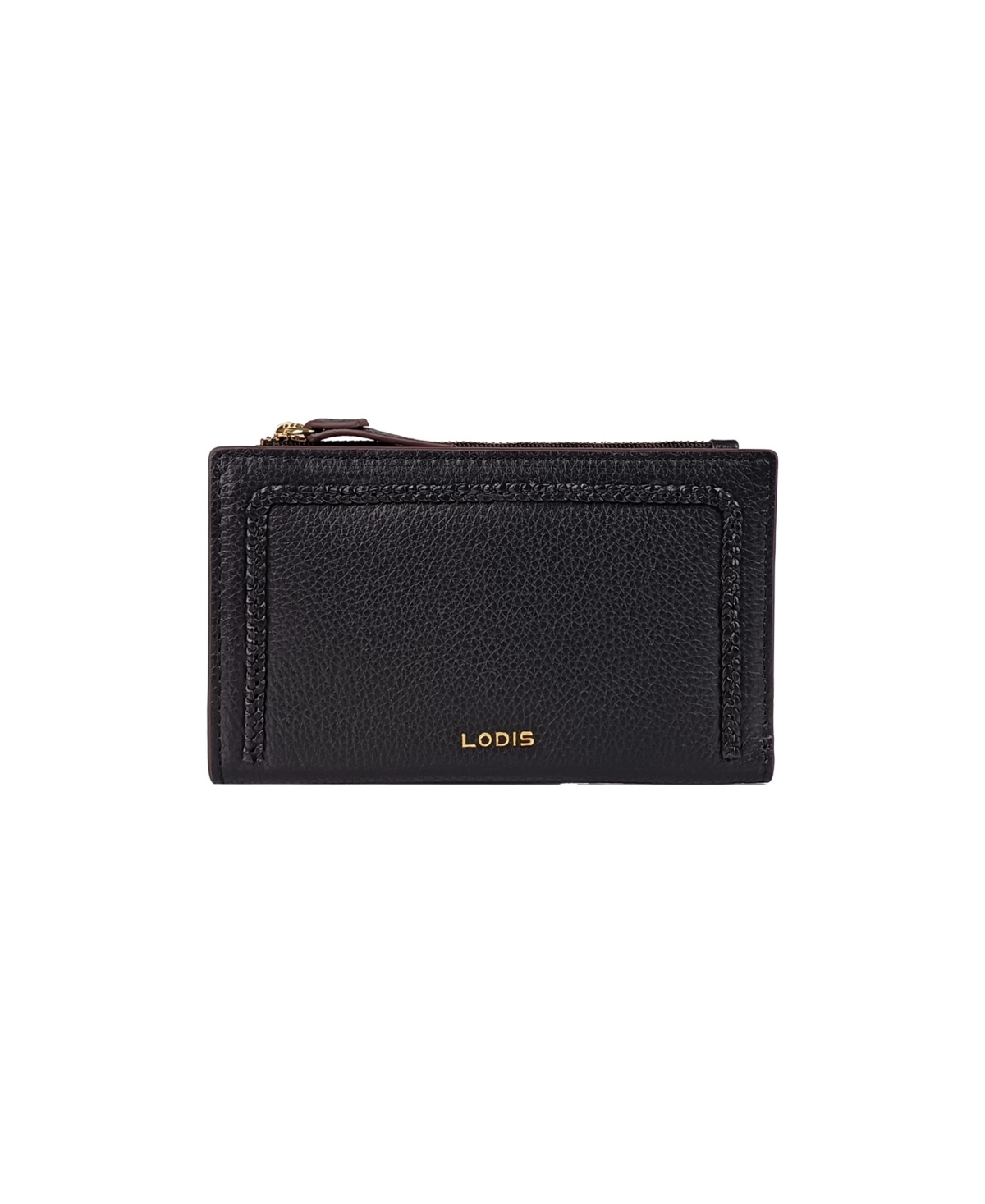 Lodis Rope Me In North Or South French Leather Purse In Black Solid