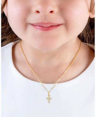 Kids Children's 14K Gold Divine Light Cross 13-14 Necklace